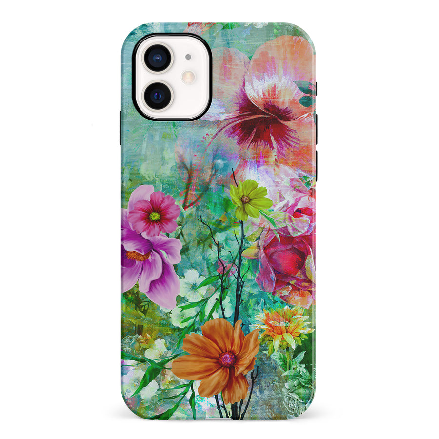 iPhone 12 Mini Radiant Springtime Painted Flowers Phone Case