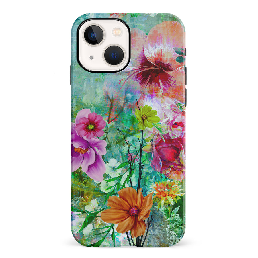 iPhone 13 Radiant Springtime Painted Flowers Phone Case