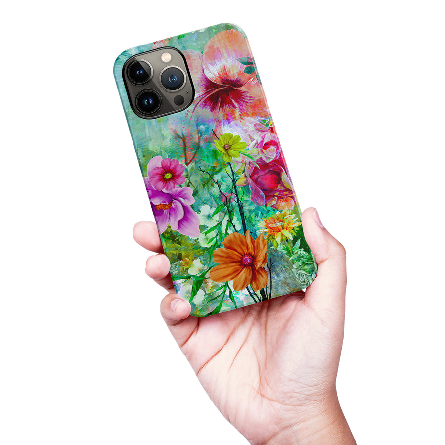 iPhone 13 Pro Max Radiant Springtime Painted Flowers Phone Case
