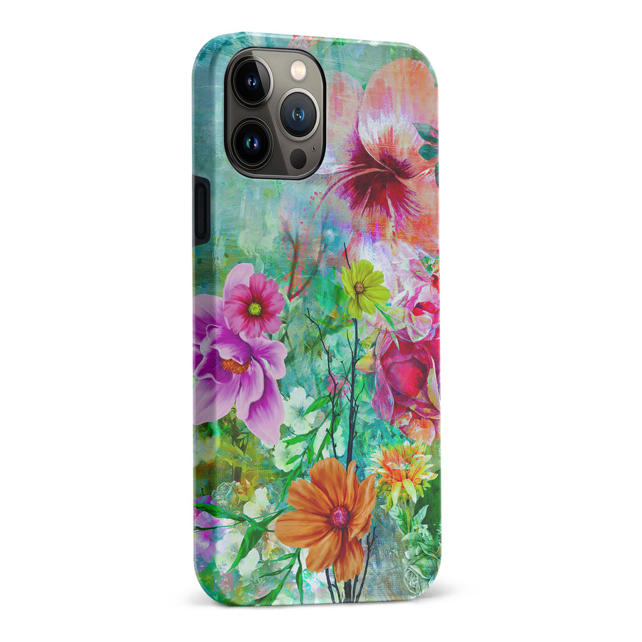 iPhone 13 Pro Max Radiant Springtime Painted Flowers Phone Case