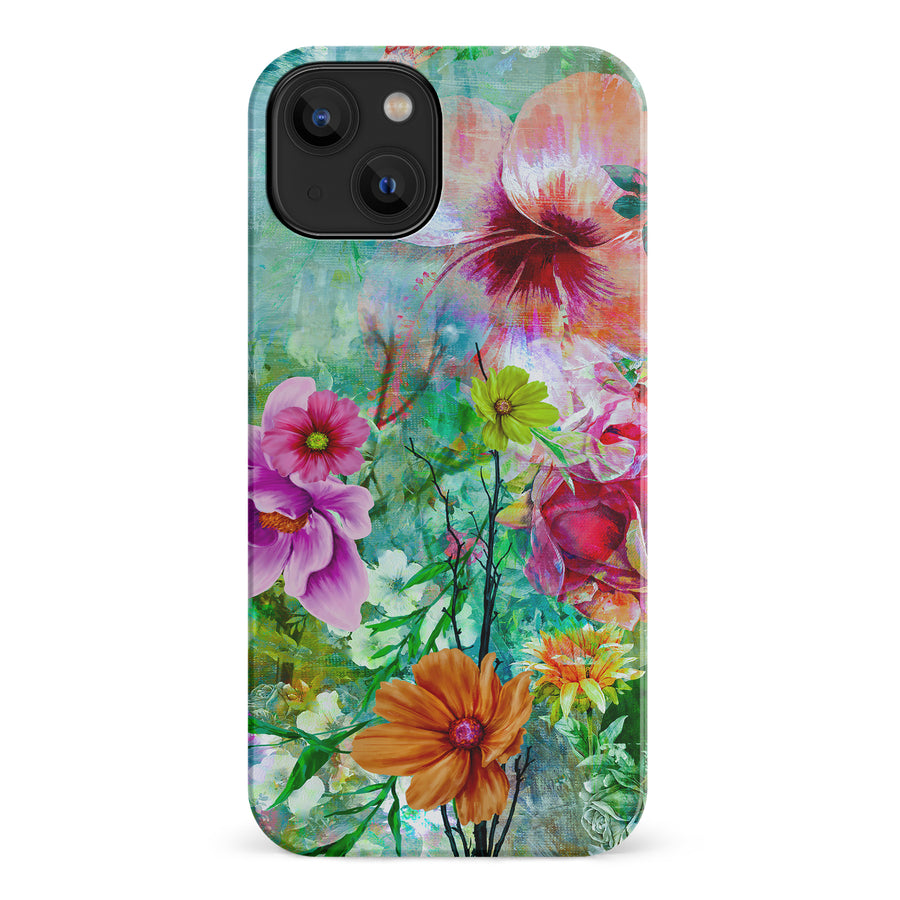 iPhone 14 Radiant Springtime Painted Flowers Phone Case