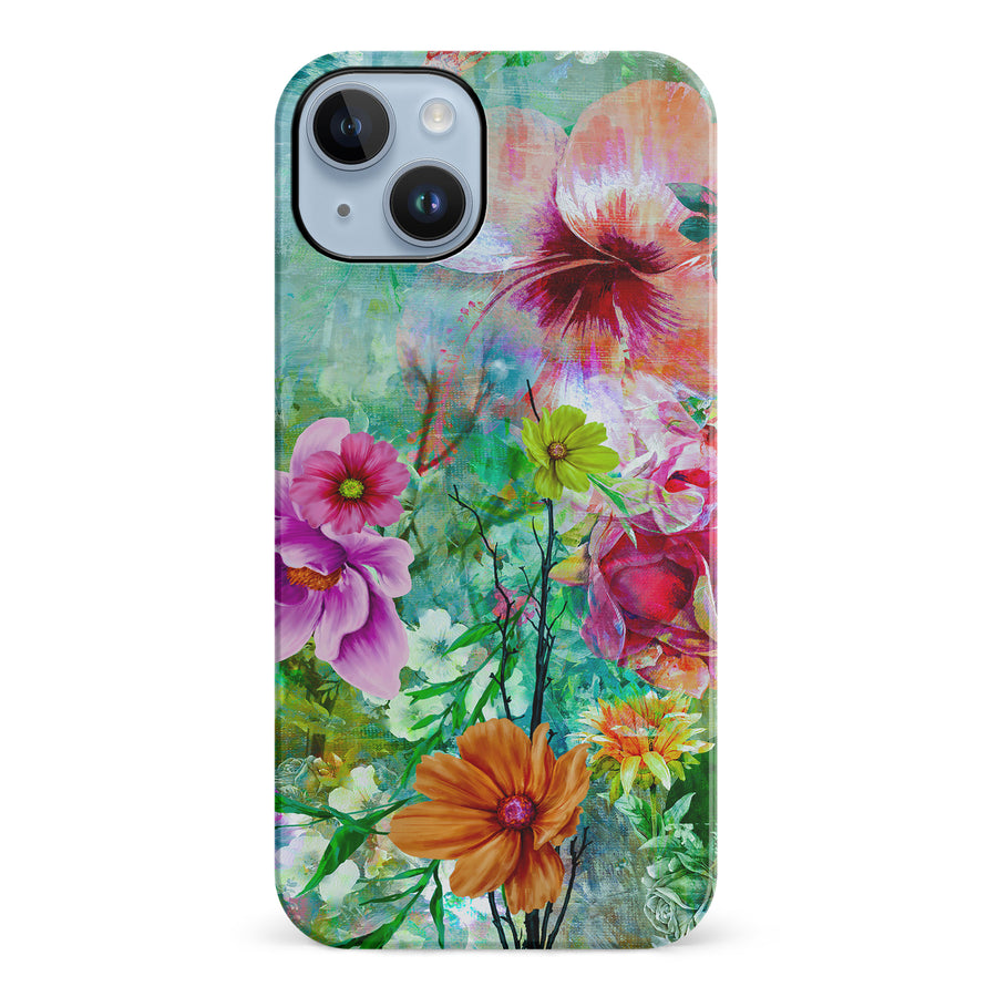 iPhone 14 Plus Radiant Springtime Painted Flowers Phone Case