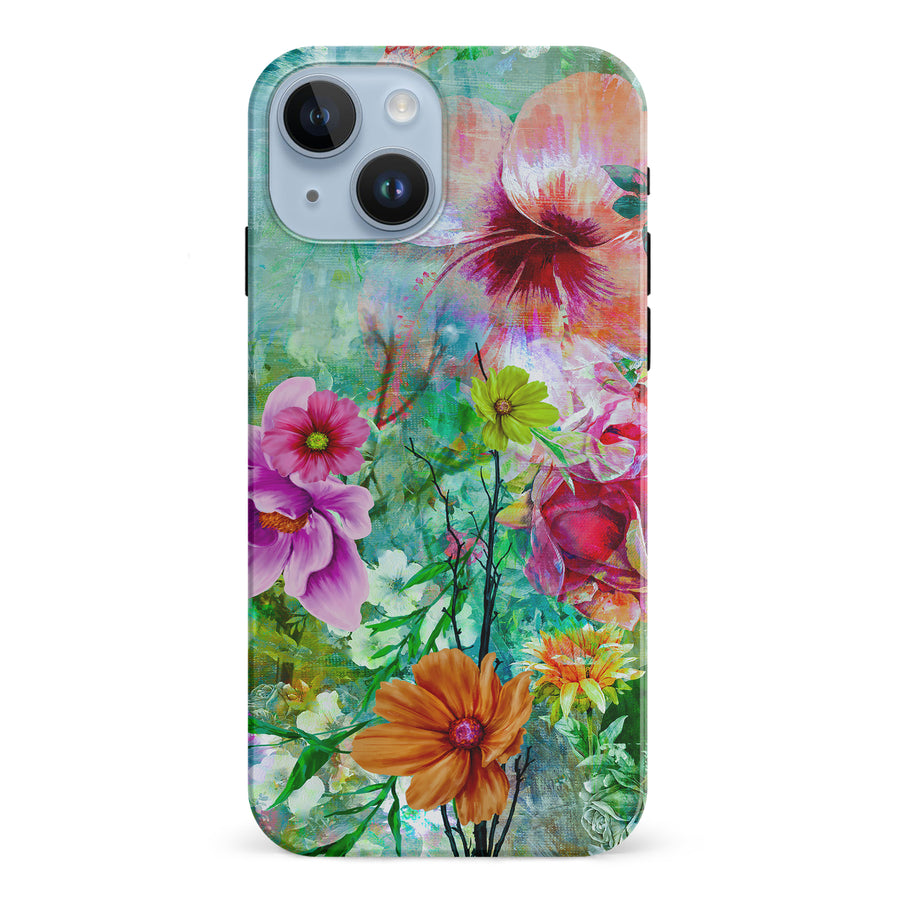 iPhone 15 Radiant Springtime Painted Flowers Phone Case