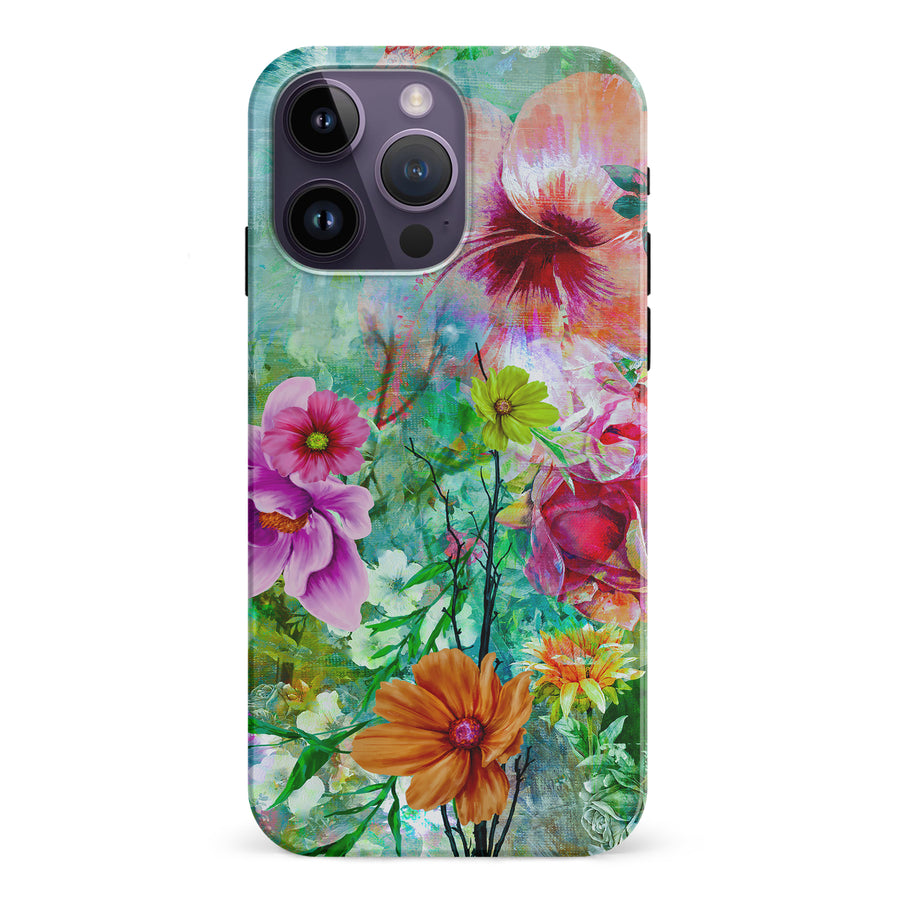 iPhone 15 Pro Radiant Springtime Painted Flowers Phone Case