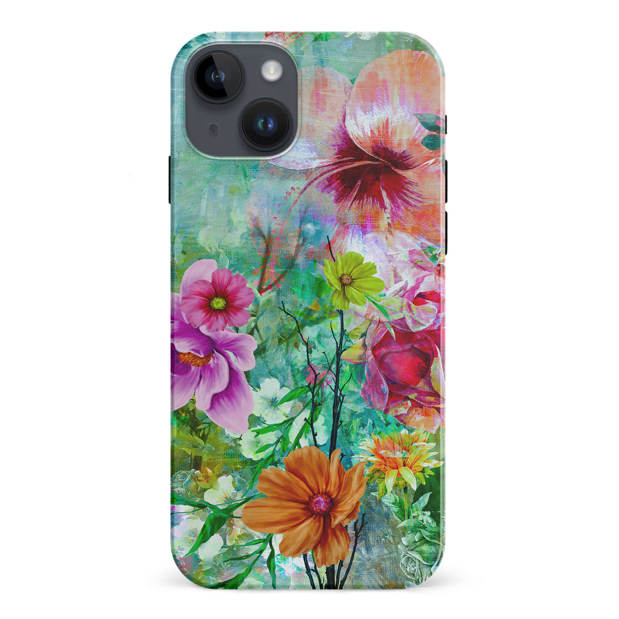 iPhone 15 Plus Radiant Springtime Painted Flowers Phone Case