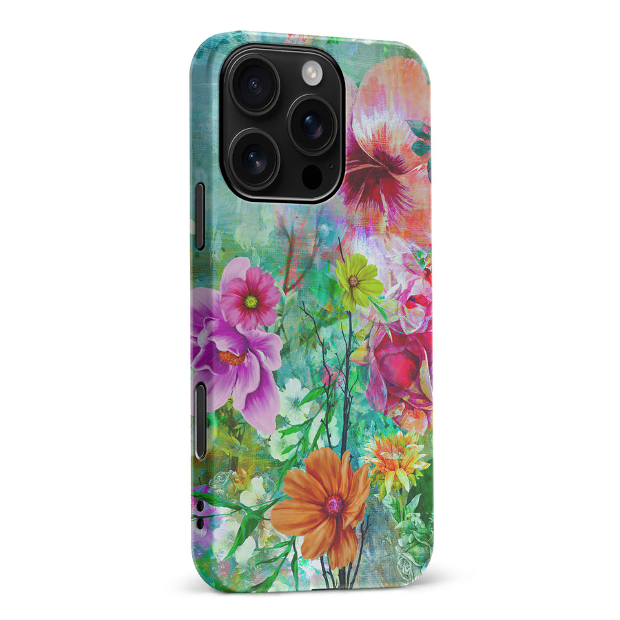 iPhone 16 Pro Max Radiant Springtime Painted Flowers Phone Case