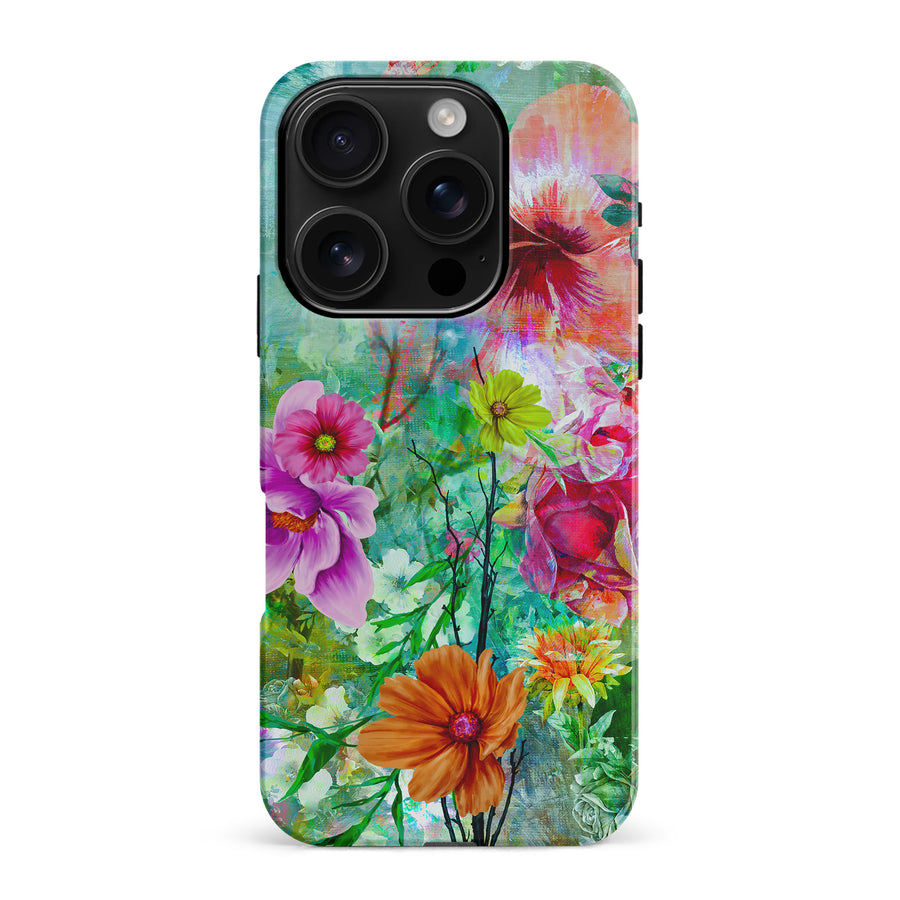 iPhone 16 Pro Max Radiant Springtime Painted Flowers Phone Case