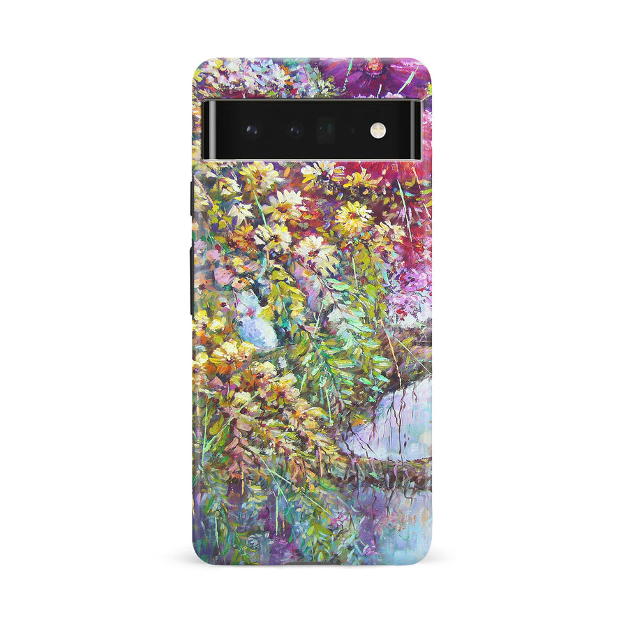 Google Pixel 6A Mystical Painted Flowerbed Phone Case
