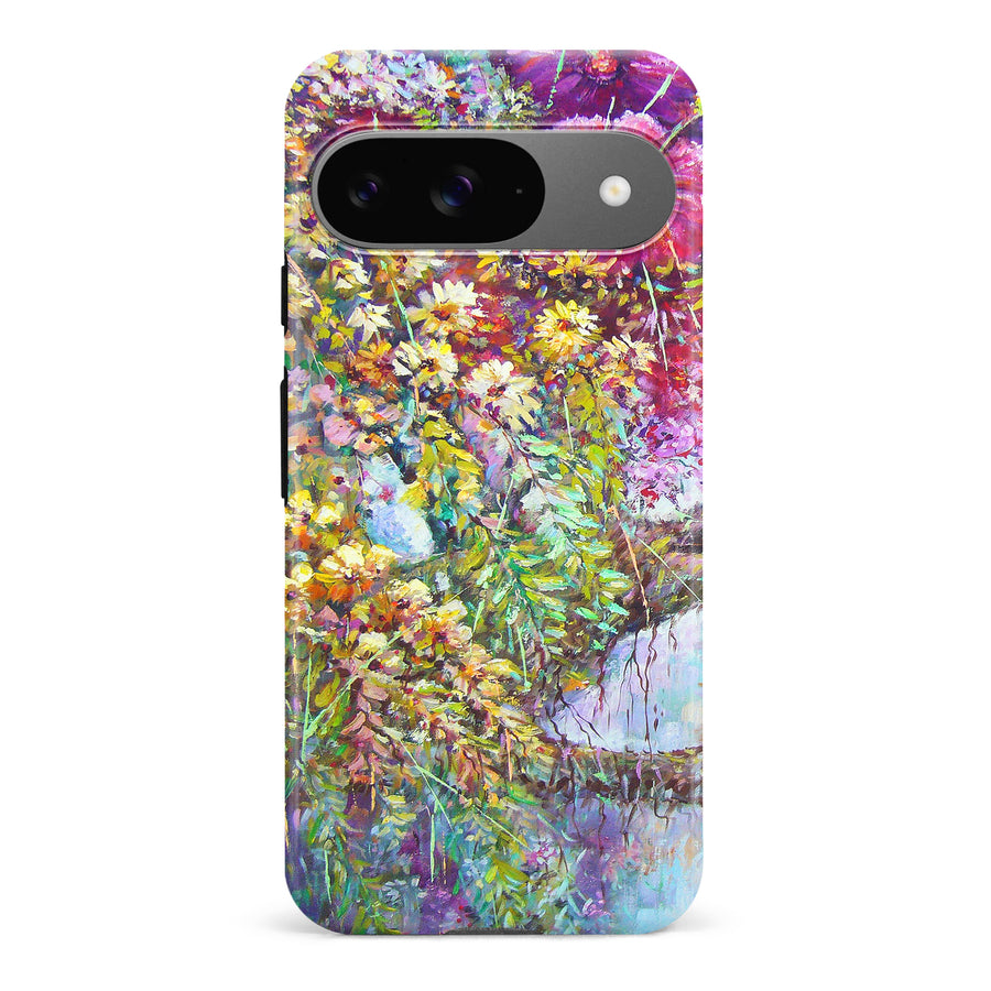 Google Pixel 9 Mystical Painted Flowerbed Phone Case