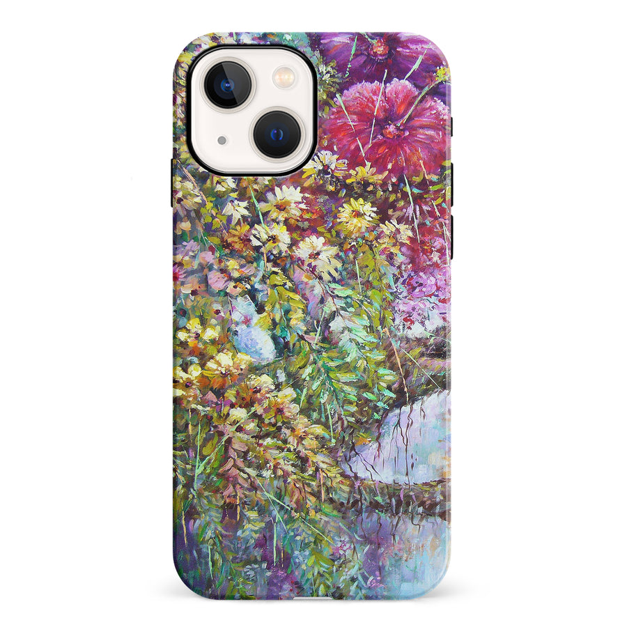 iPhone 13 Mini Mystical Painted Flowerbed Phone Case
