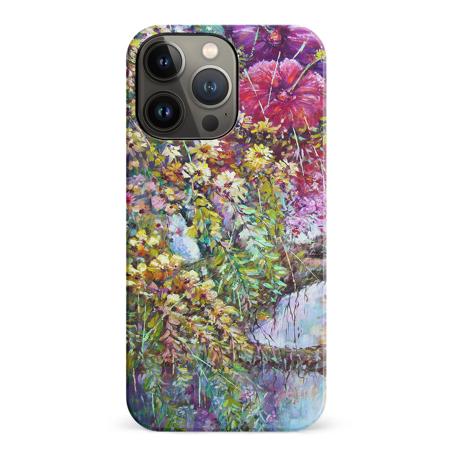 iPhone 14 Pro Mystical Painted Flowerbed Phone Case