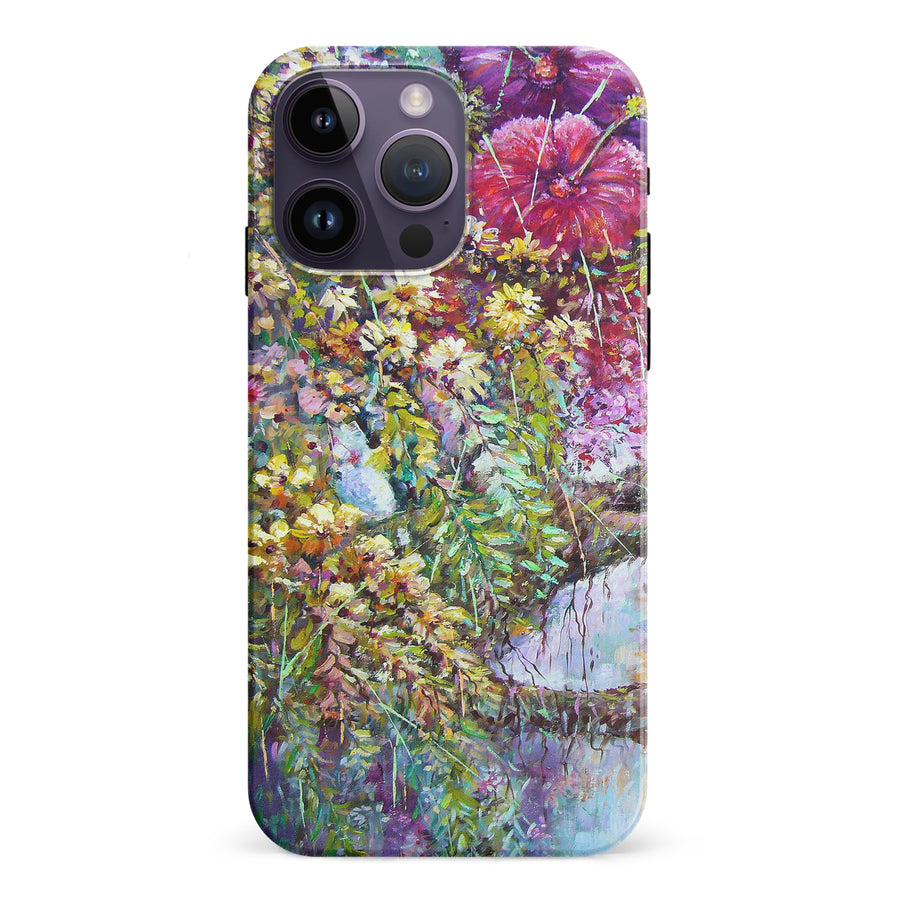iPhone 15 Pro Mystical Painted Flowerbed Phone Case