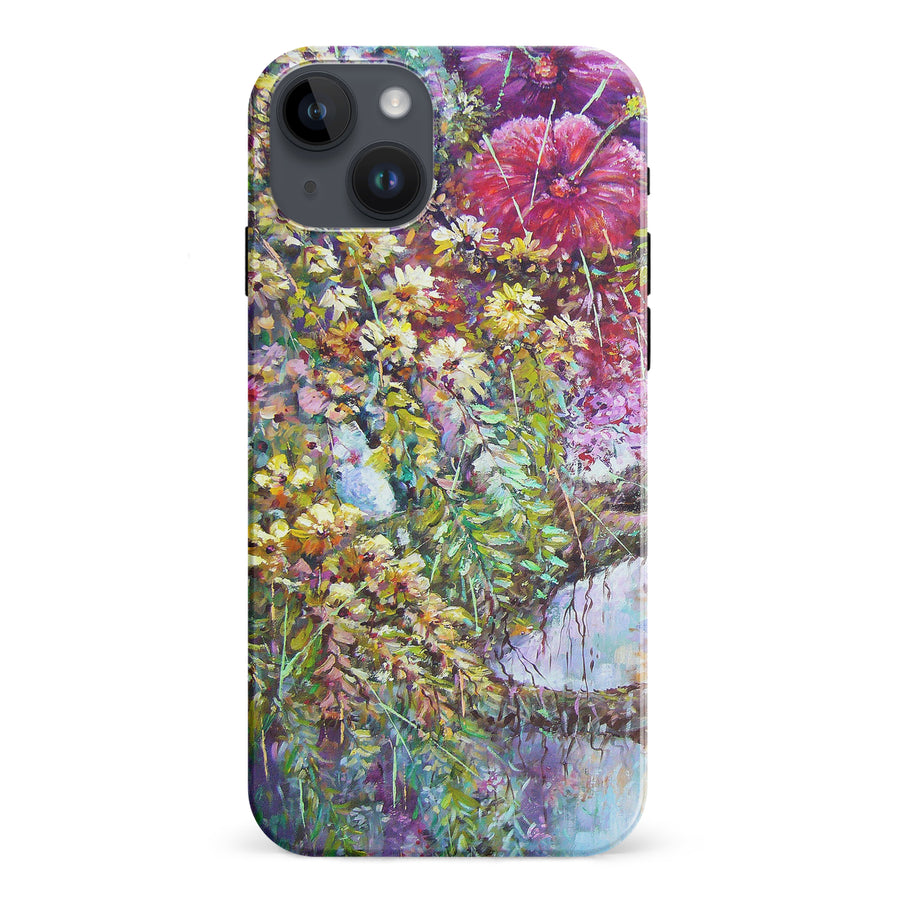 iPhone 15 Plus Mystical Painted Flowerbed Phone Case