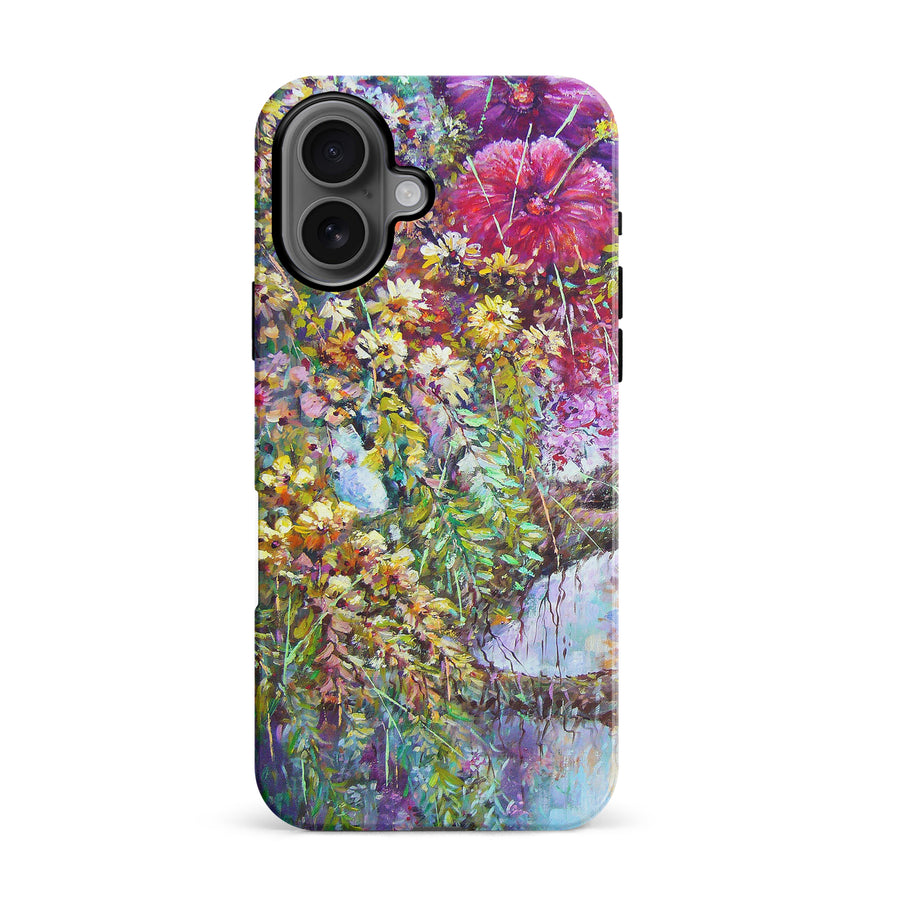 iPhone 16 Mystical Painted Flowerbed Phone Case