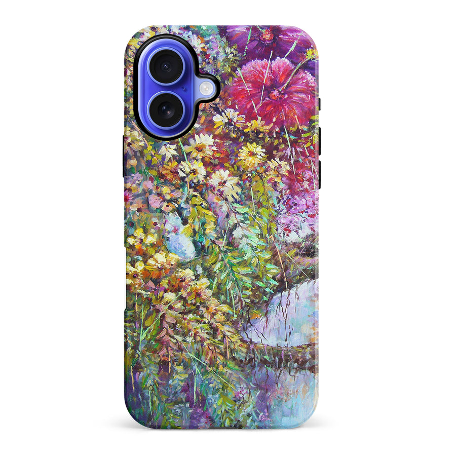 iPhone 16 Plus Mystical Painted Flowerbed Phone Case