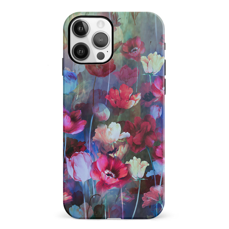 iPhone 12 Mystics Painted Flowers Phone Case