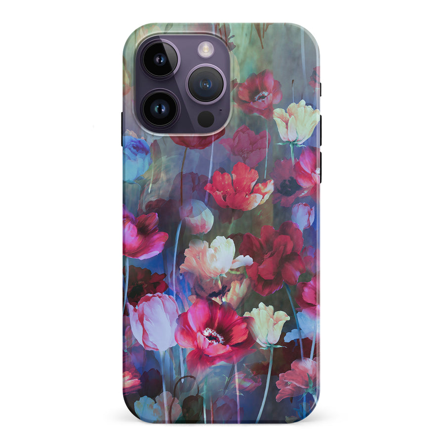 iPhone 15 Pro Mystics Painted Flowers Phone Case