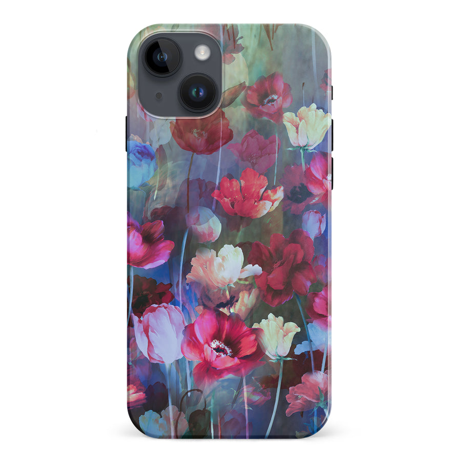 iPhone 15 Plus Mystics Painted Flowers Phone Case
