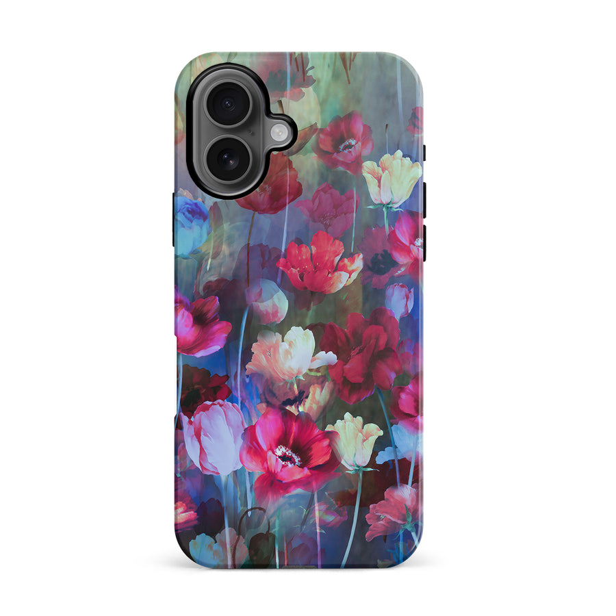 iPhone 16 Mystics Painted Flowers Phone Case