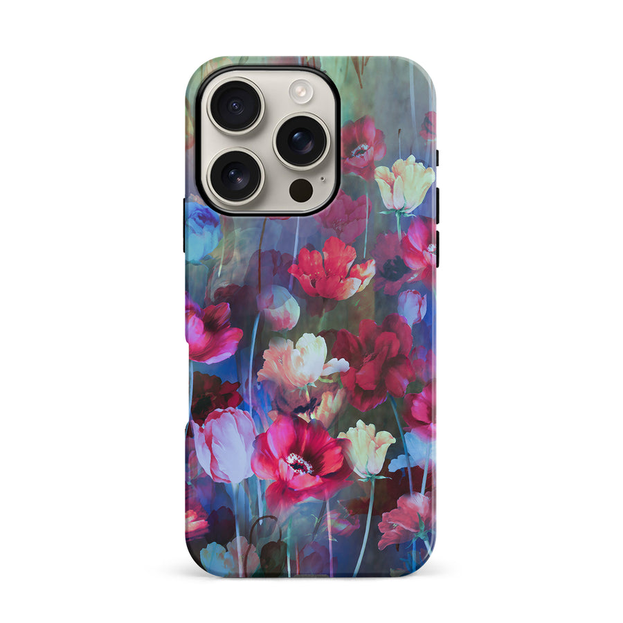 iPhone 16 Pro Mystics Painted Flowers Phone Case