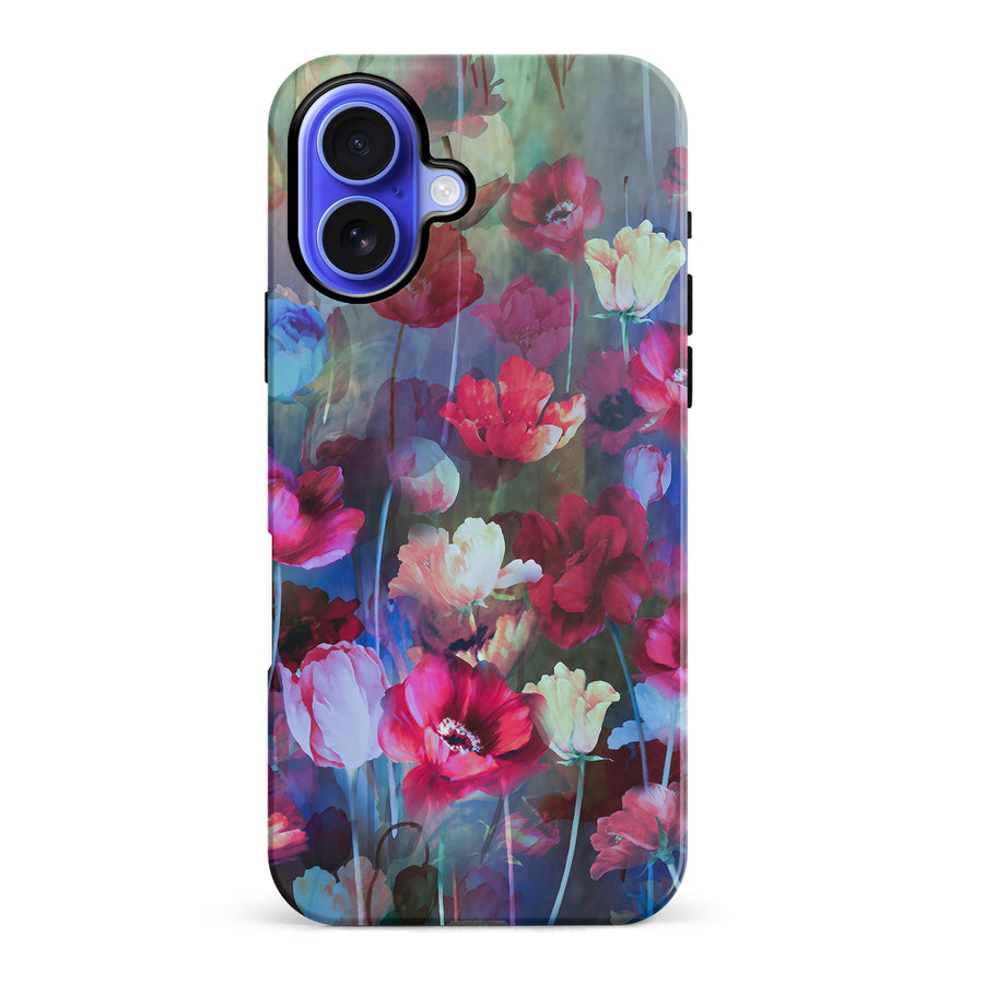 iPhone 16 Plus Mystics Painted Flowers Phone Case