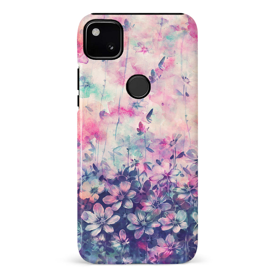 Google Pixel 4A Lush Haven Painted Flowers Phone Case