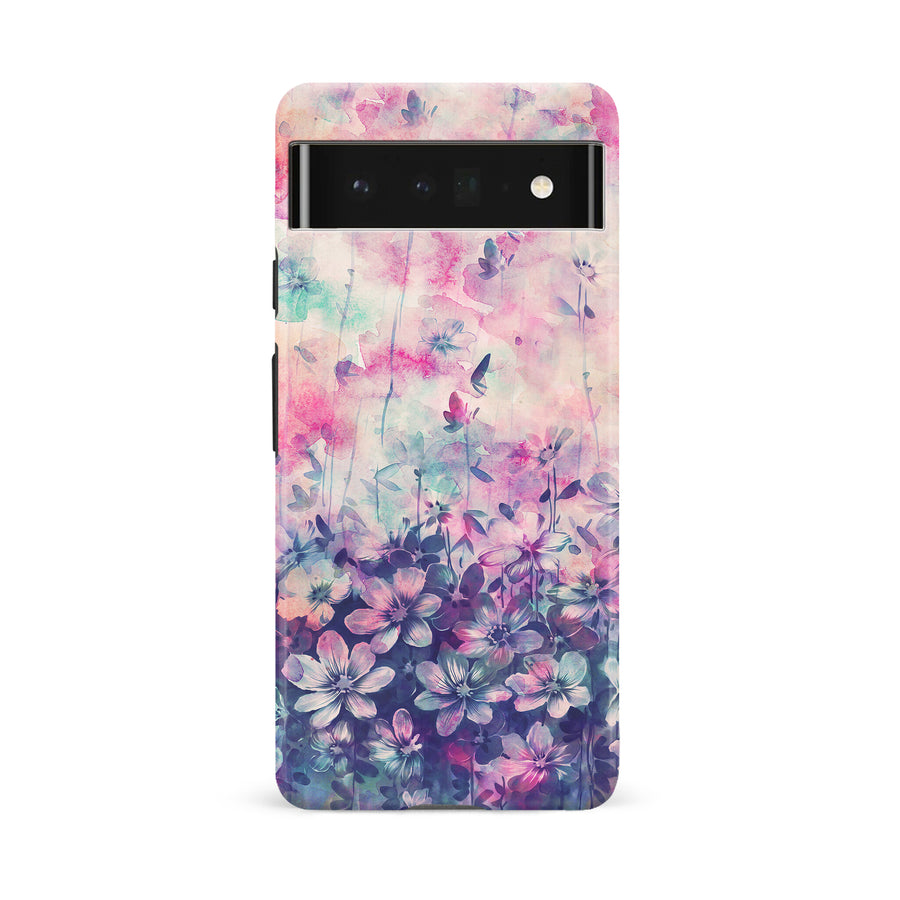Google Pixel 6A Lush Haven Painted Flowers Phone Case