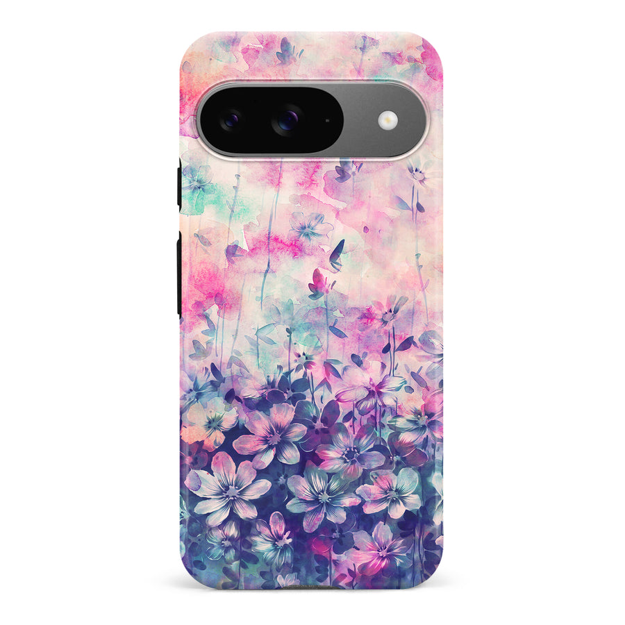 Google Pixel 9 Lush Haven Painted Flowers Phone Case