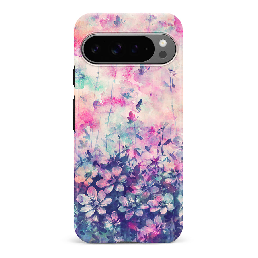 Google Pixel 9 Pro Lush Haven Painted Flowers Phone Case