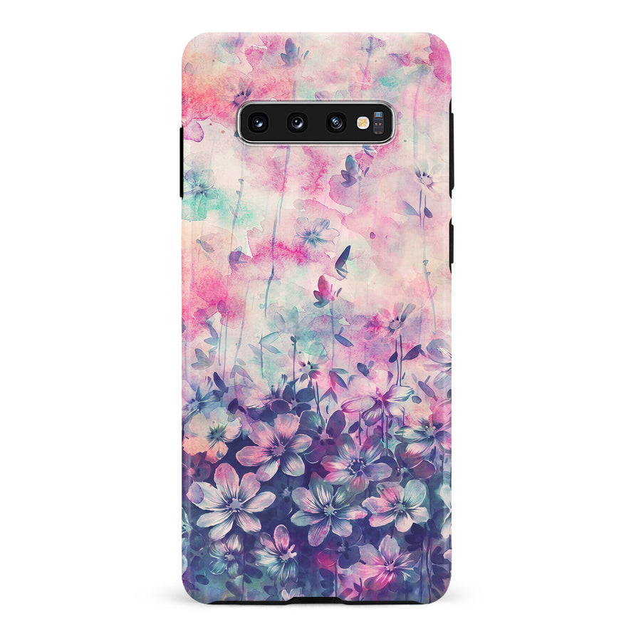 Samsung Galaxy S10 Lush Haven Painted Flowers Phone Case