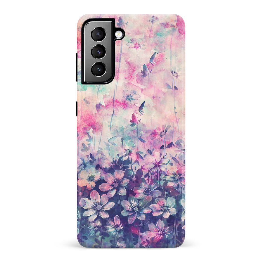 Samsung Galaxy S21 Plus Lush Haven Painted Flowers Phone Case