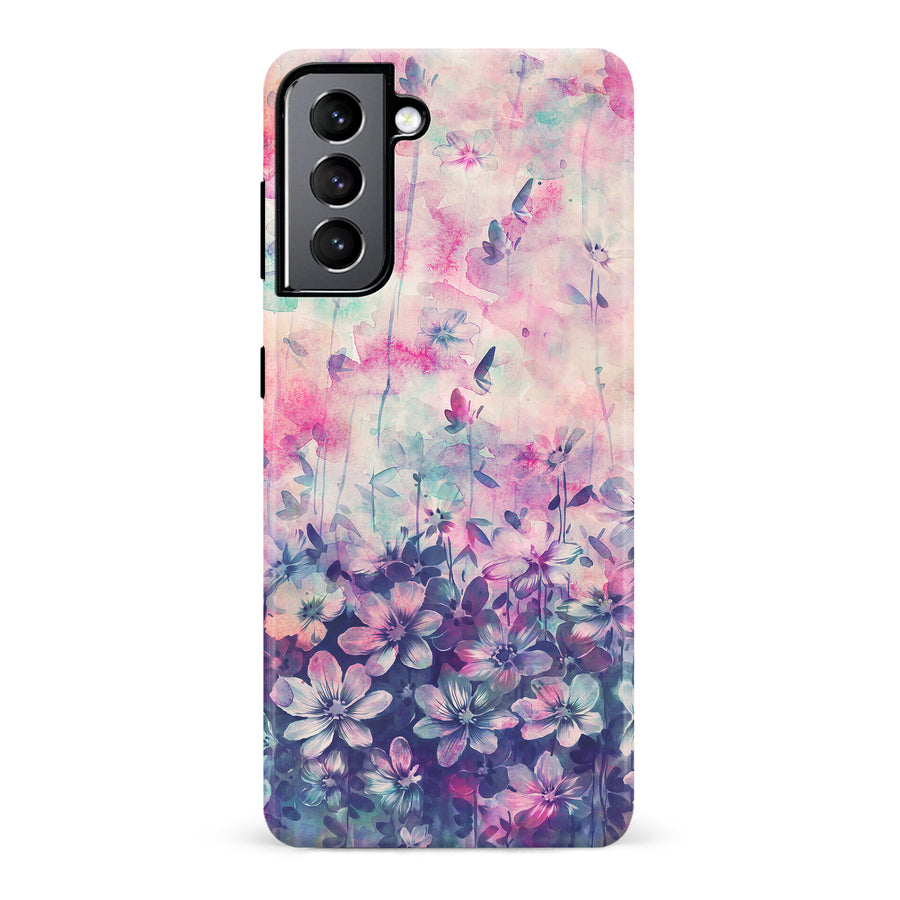 Samsung Galaxy S22 Lush Haven Painted Flowers Phone Case