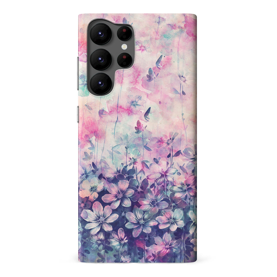 Samsung Galaxy S22 Ultra Lush Haven Painted Flowers Phone Case