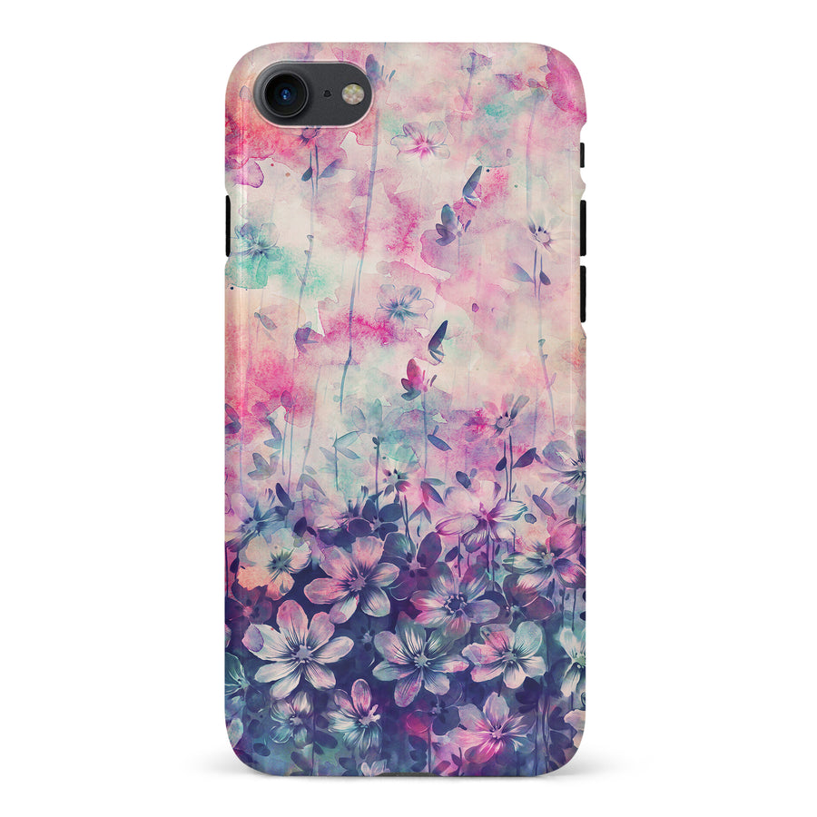 iPhone 7/8/SE Lush Haven Painted Flowers Phone Case