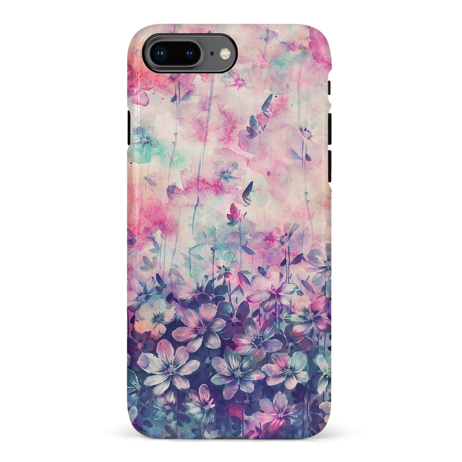 iPhone 8 Plus Lush Haven Painted Flowers Phone Case