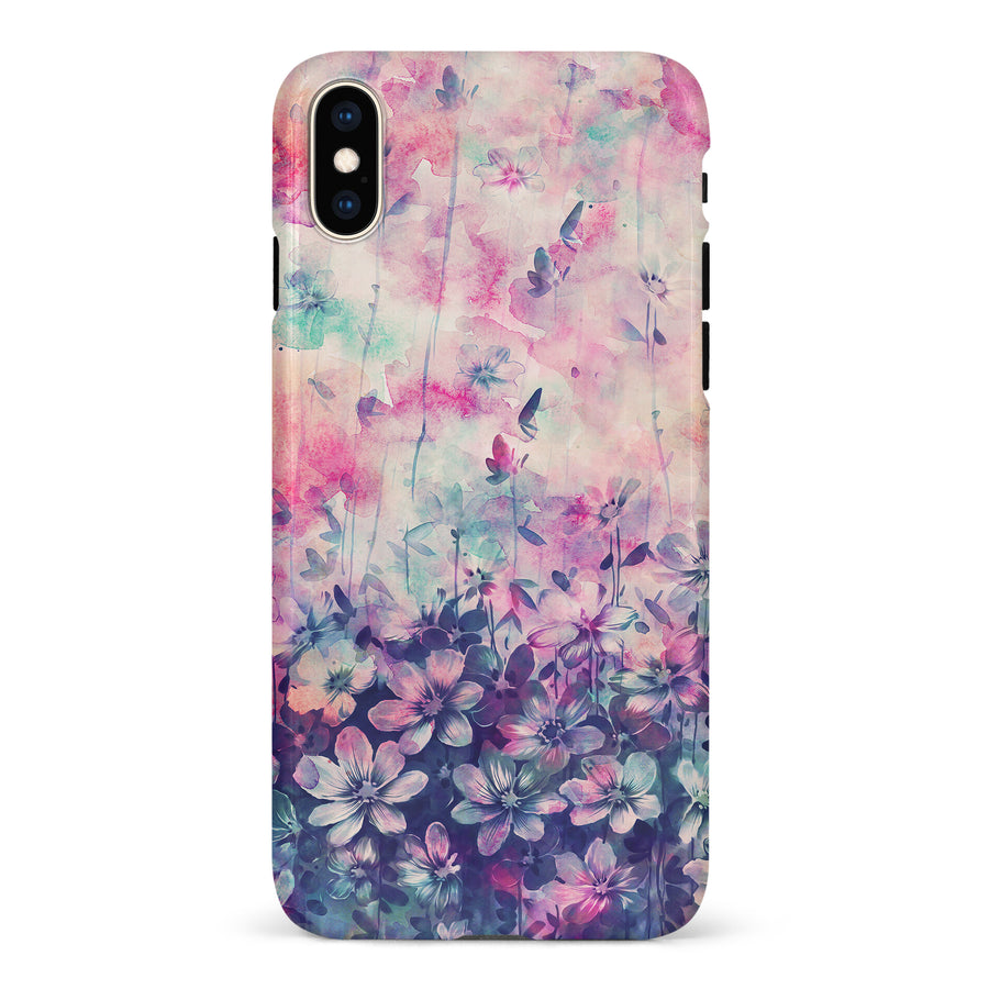 iPhone XS Max Lush Haven Painted Flowers Phone Case