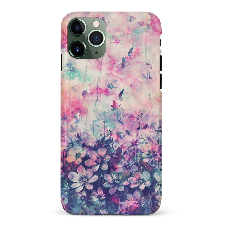 iPhone 11 Pro Lush Haven Painted Flowers Phone Case
