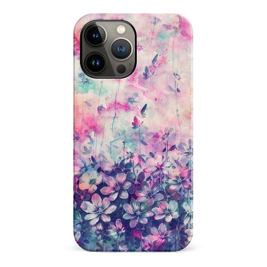 iPhone 13 Pro Max Lush Haven Painted Flowers Phone Case