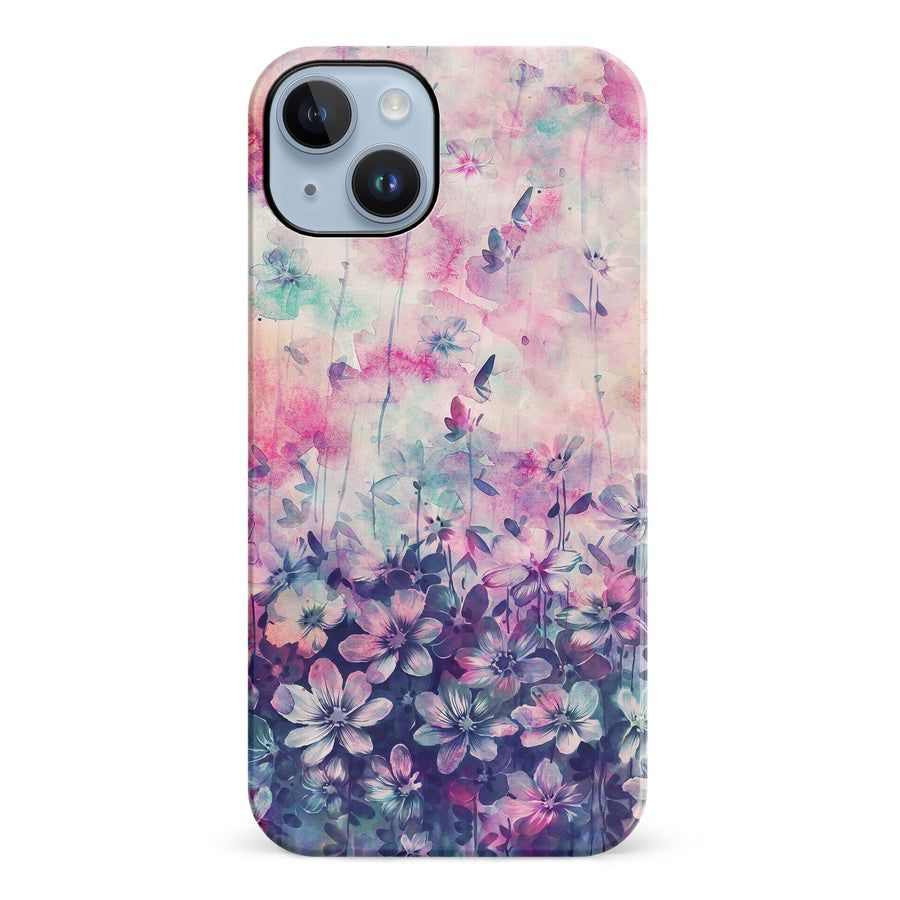 iPhone 14 Plus Lush Haven Painted Flowers Phone Case