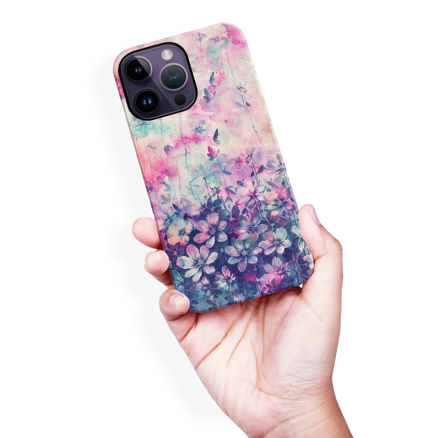 iPhone 14 Pro Max Lush Haven Painted Flowers Phone Case