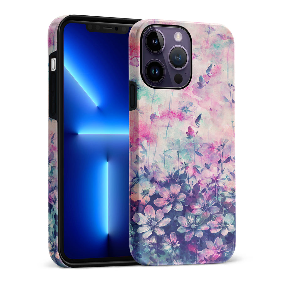 iPhone 14 Pro Max Lush Haven Painted Flowers Phone Case