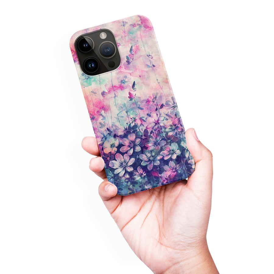 iPhone 15 Pro Max Lush Haven Painted Flowers Phone Case