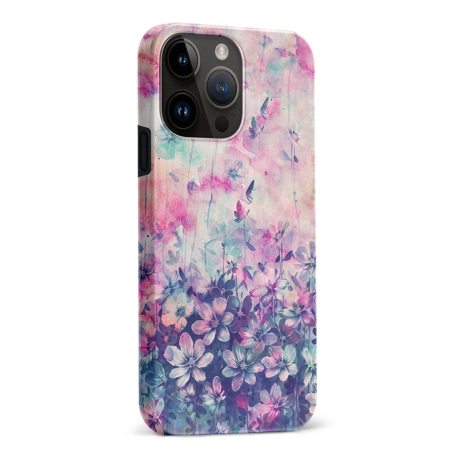 iPhone 15 Pro Max Lush Haven Painted Flowers Phone Case