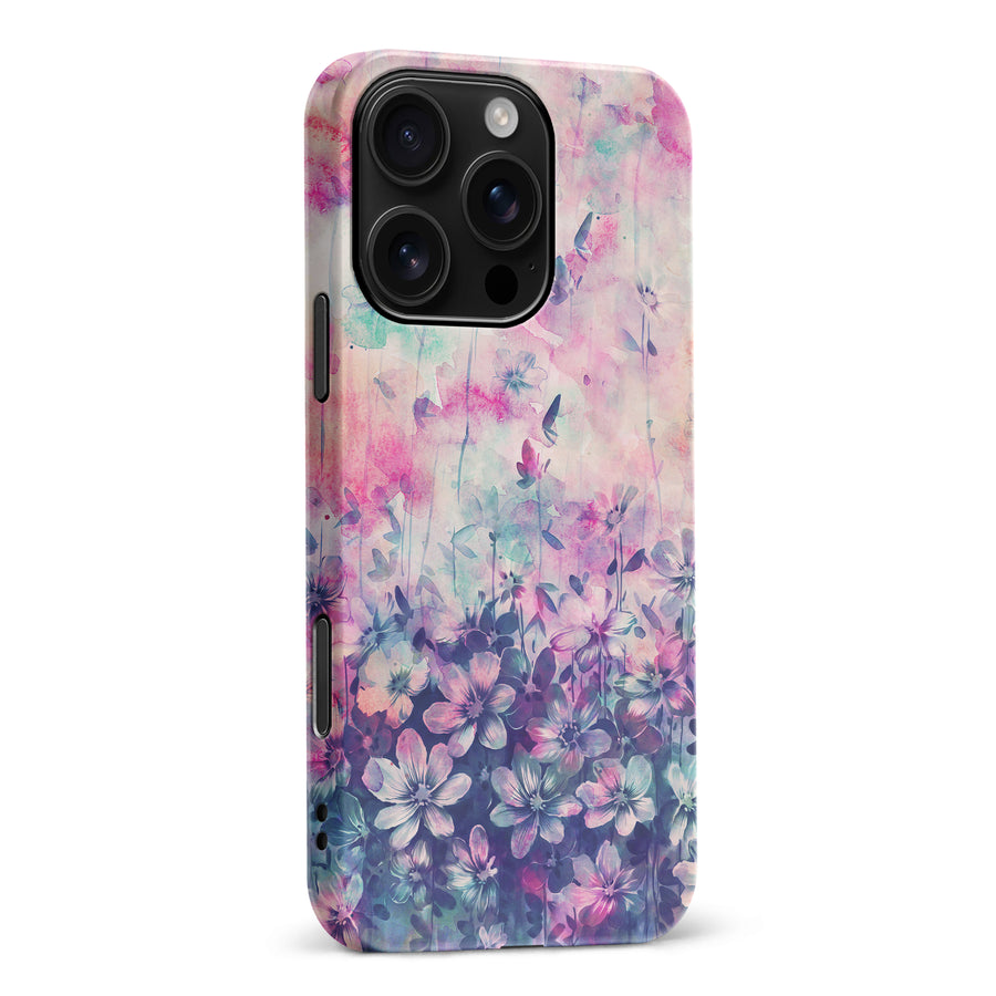 iPhone 16 Pro Max Lush Haven Painted Flowers Phone Case