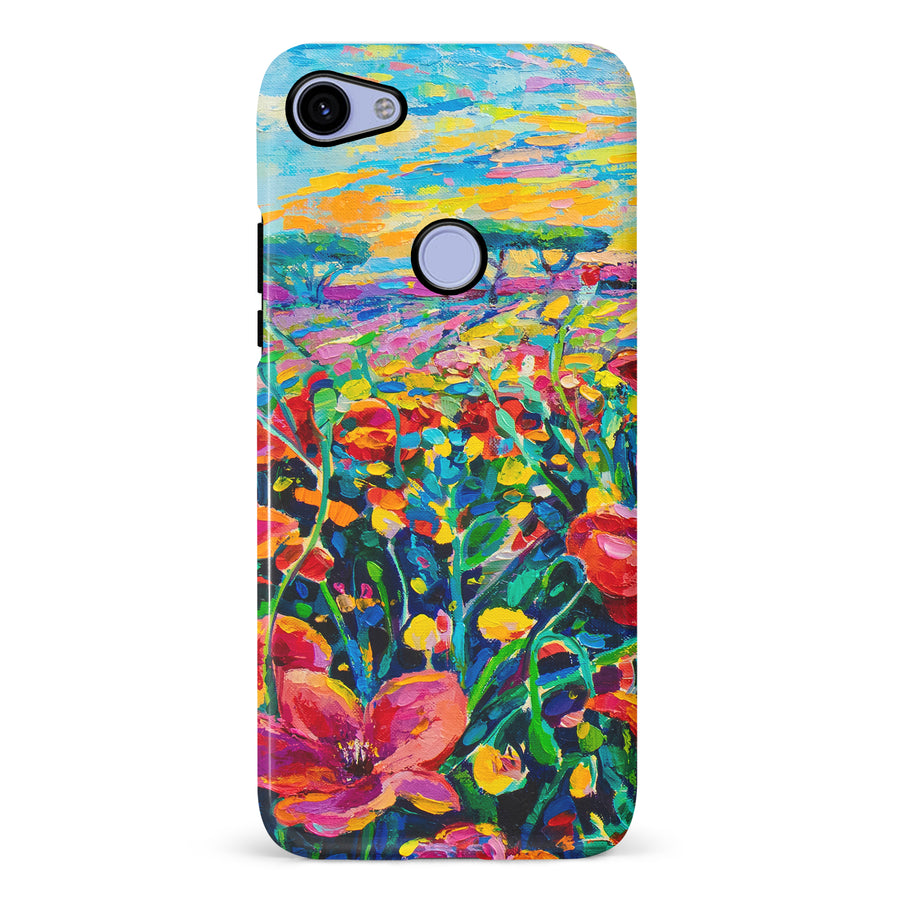 Google Pixel 3A XL Gardenia Painted Flowers Phone Case