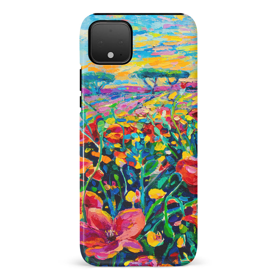 Google Pixel 4 XL Gardenia Painted Flowers Phone Case
