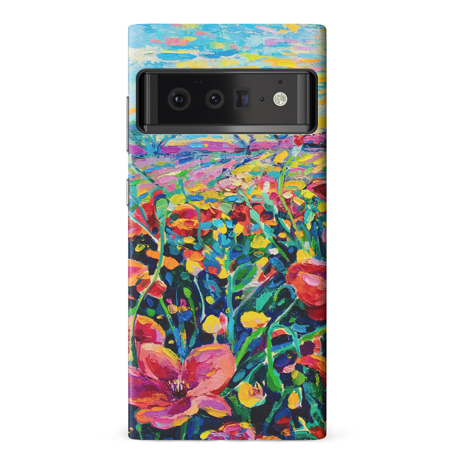 Google Pixel 6 Pro Gardenia Painted Flowers Phone Case