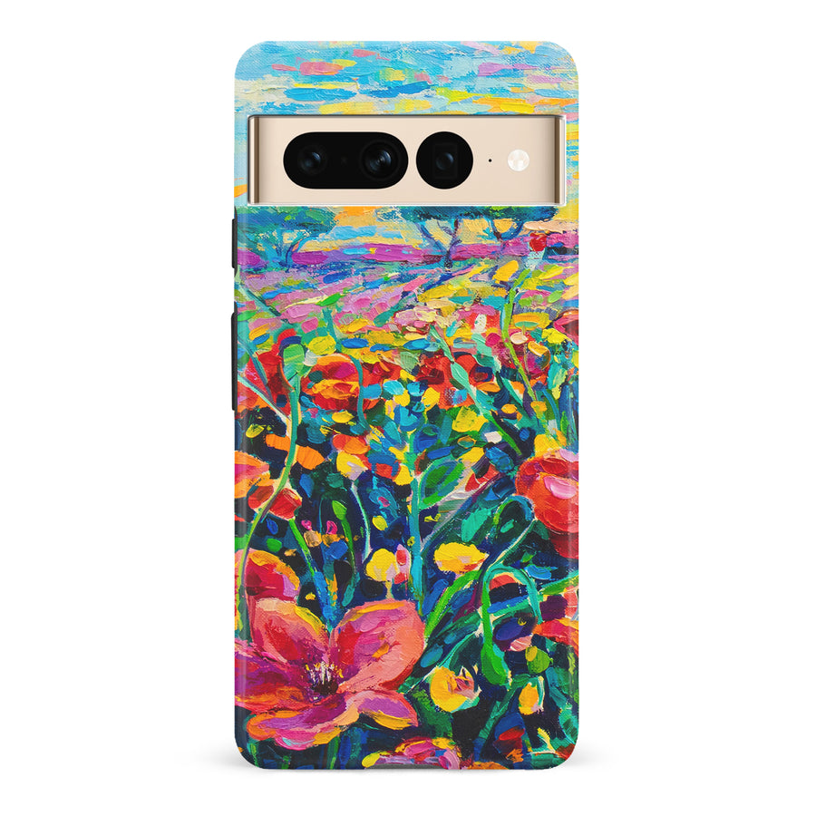 Google Pixel 7 Pro Gardenia Painted Flowers Phone Case