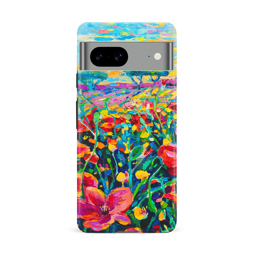 Google Pixel 8A Gardenia Painted Flowers Phone Case