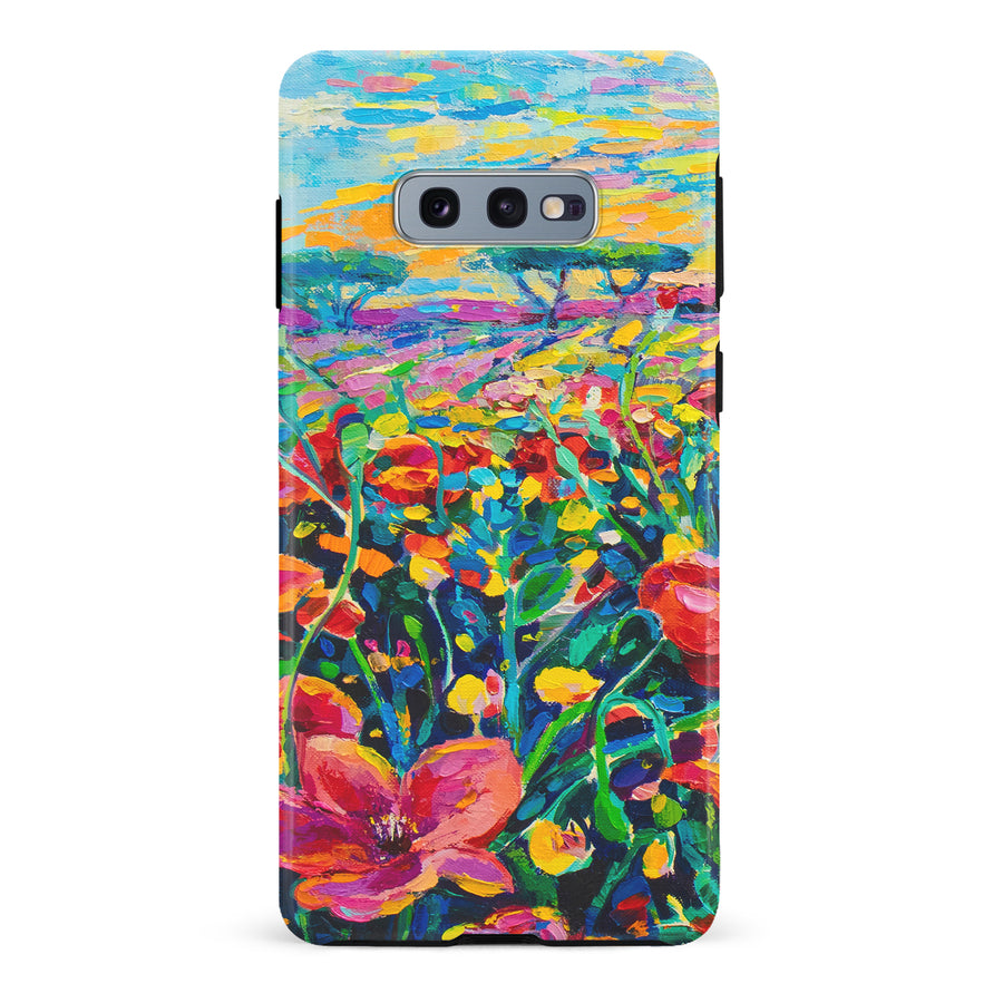 Samsung Galaxy S10e Gardenia Painted Flowers Phone Case